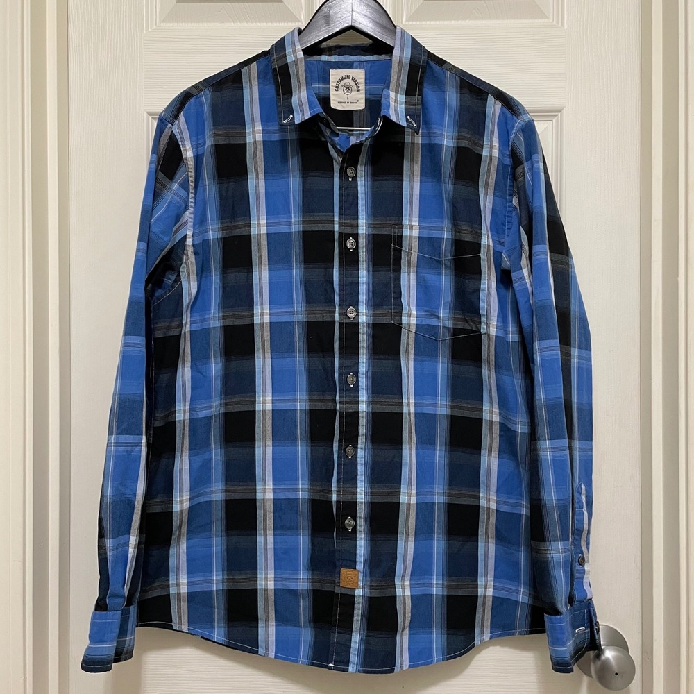 Dubinik Customized Version Long Sleeve Casual Button Down Shirt Vintage‎ Plaid L